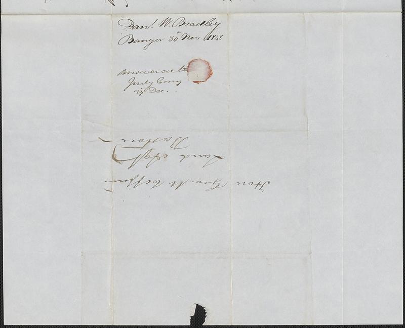 Daniel W. Bradley to George Coffin, 30 November 1848 - Digital Commonwealth