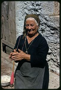 Woman with spindle, Roccasicura, Italy
