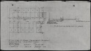 One-quarter inch scale detail of shower compartments basement