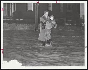 Julian Olansky Carries Brian Murphy. Water main bursting in Chelsea. Columbus St.
