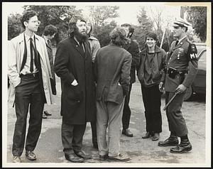 Fort Devens Ayer Mass Demonstrations - want to pass M.P. to go on base to pass out pamphlets