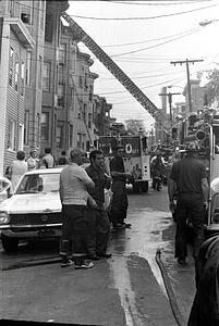 Street fire scene