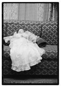 Unidentified baby, possibly in a christening gown