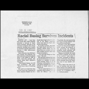 Racial busing survives incidents.