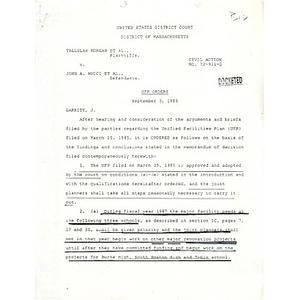 UFP orders September 3, 1985.