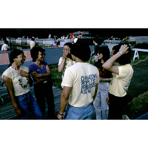 Suzanne Lee and a group of Chinese Progressive Association youth at the Boston Dragon Boat Festival