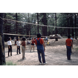 Association members playing volleyball