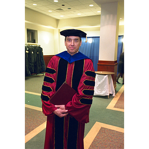 Richard Freeland before his Northeastern University presidential inauguration ceremony