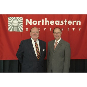 Richard Egan and President Aoun at the Veterans Memorial dedication ceremony