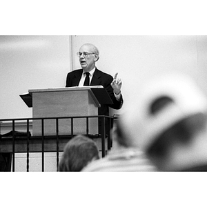 Harvey Burstein, visiting Professor of Criminal Justice, teaches a class