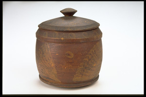 Paint-decorated Wooden Tobacco Jar