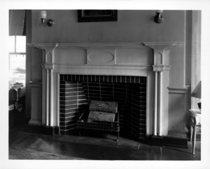 Interior view of the fireplace, Edward Everett House, 16 Harvard St., Charlestown