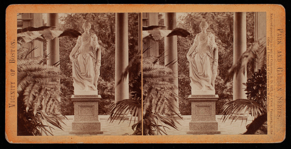 Stereograph, conservatory statue, Hunnewell Estate, Wellesley, Mass.
