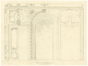 Anteroom elevation, north and south, 3/4 inch scale, residence of E. H. G. Slater, "Hopedene", Newport, R.I., (1898) 1902-3.