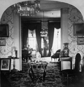 Interior view of Quincy House, parlor, library, 5 Park St., Boston, Mass., 1868-1873