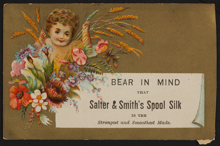 Trade card for Salter & Smith's Spool Silk, thread, location unknown, undated