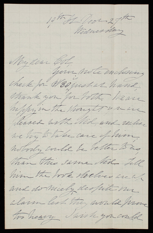 Alice W. Babcock to Thomas Lincoln Casey, December 27, 1882