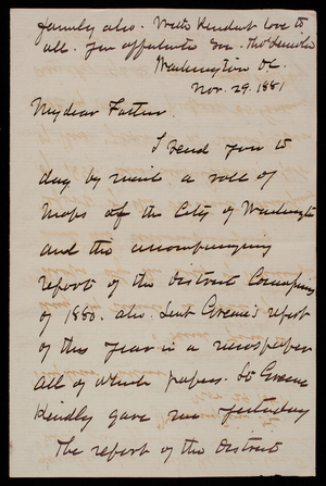 Thomas Lincoln Casey to General Silas Casey, November 29, 1881