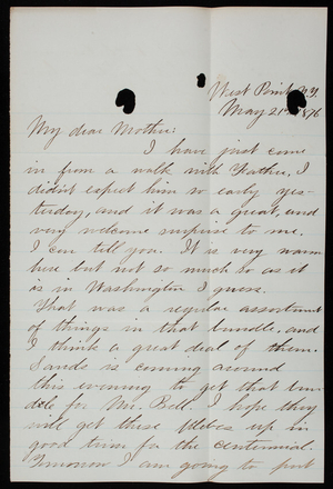 Thomas Lincoln Casey, Jr. To Emma Weir Casey, May 21, 1876 - Digital ...