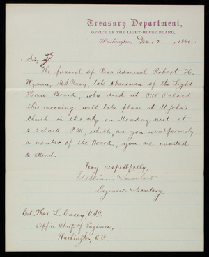 William Ludlow to Thomas Lincoln Casey, December 2, 1882