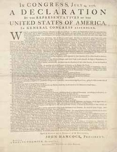 In Congress, July 4, 1776. A Declaration by the Representatives of the United States of America, in General Congress Assembled.
