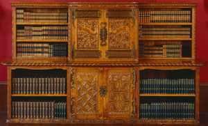 Carved oak bookcase