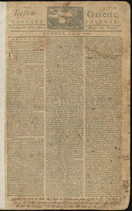 The Boston-Gazette, and Country Journal, 9 June 1766 (includes supplement)