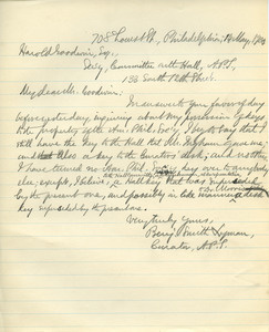 Letter from Benjamin Smith Lyman to Harold Goodwin