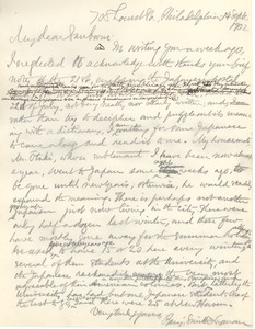 Letter from Benjamin Smith Lyman to Franklin Benjamin Sanborn