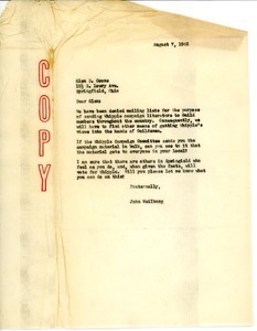 Letter from John Weilburg to Glen D. Coons
