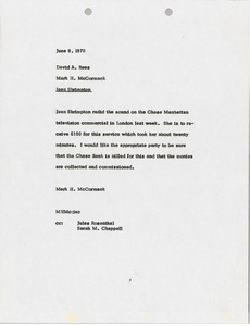 Memorandum from Mark H. McCormack to David A. Rees