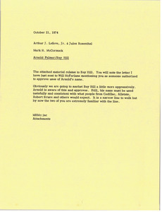 Memorandum from Mark H. McCormack to Arthur J. Lafave and Jules Rosenthal