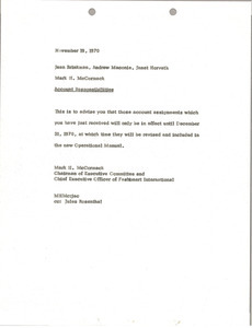 Memorandum from Mark H. McCormack to Jean Brinkman