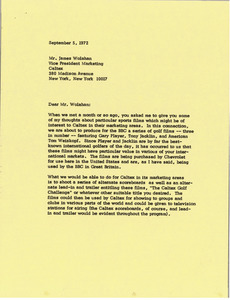 Letter from Mark H. McCormack to James Wolahan