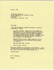 Letter from Mark H. McCormack to Frank D. Tatum