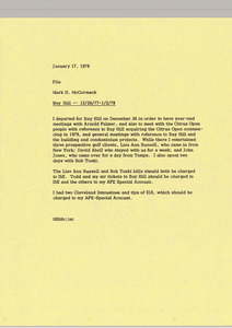 Memorandum from Mark H. McCormack to Bay Hill file