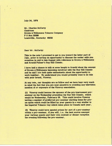 Letter from Mark H. McCormack to Charles McCarty