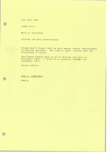 Memorandum from Mark H. McCormack to Roddy Carr