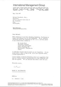 Letter from Mark H. McCormack to Michael Bonallack