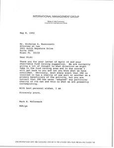 Letter from Mark H. McCormack to Nicholas A. Buoniconti