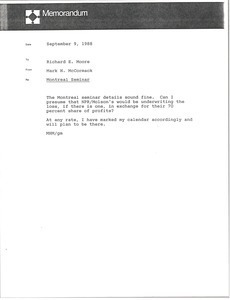 Memorandum from Mark H. McCormack to Richard E. Moore