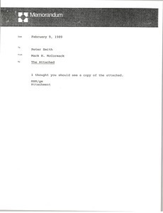 Memorandum from Mark H. McCormack to Peter Smith