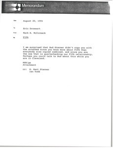 Memorandum from Mark H. McCormack to Eric Drossart