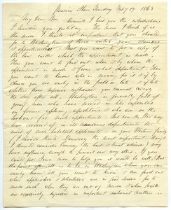 Letter from Joseph Lyman to Benjamin Smith Lyman