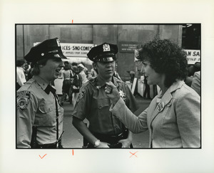 Mary Codd with policewomen