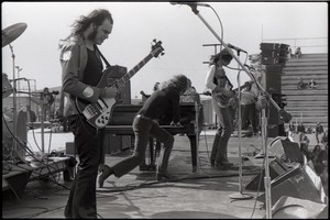 Hollywood Speedway Rock Festival: Jo Jo Gunne in performance, bass player (Jimmy Randall) in foreground