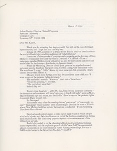 Letter from Lucy Gwin to Arlene Kanter