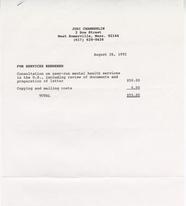 Invoice for consulting work