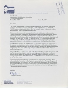 Letter from Charles Wm. Harles to Elmer C. Bartels