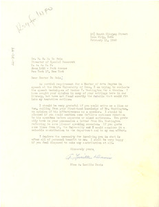 Letter from A. Lucille Davis to W. E. B. Du Bois